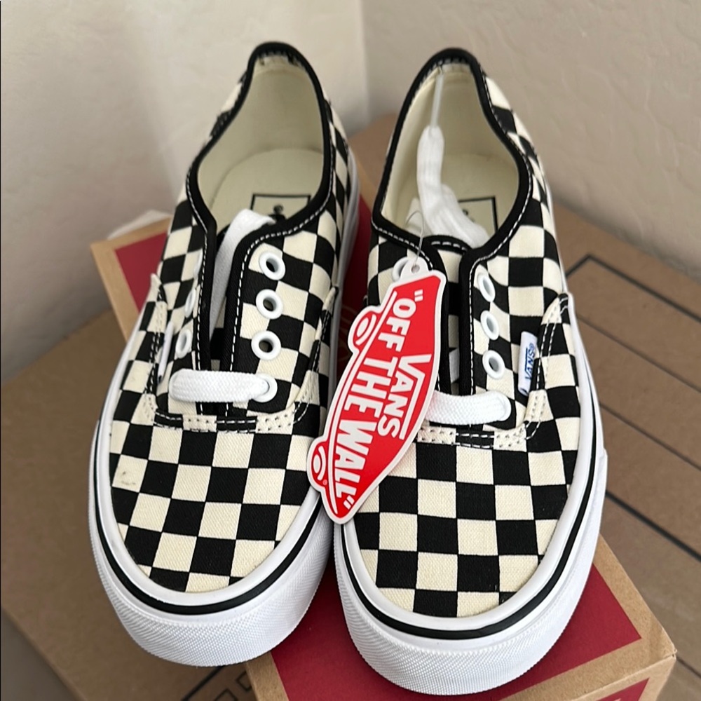 Vans Kids Checkered Black and White Shoes